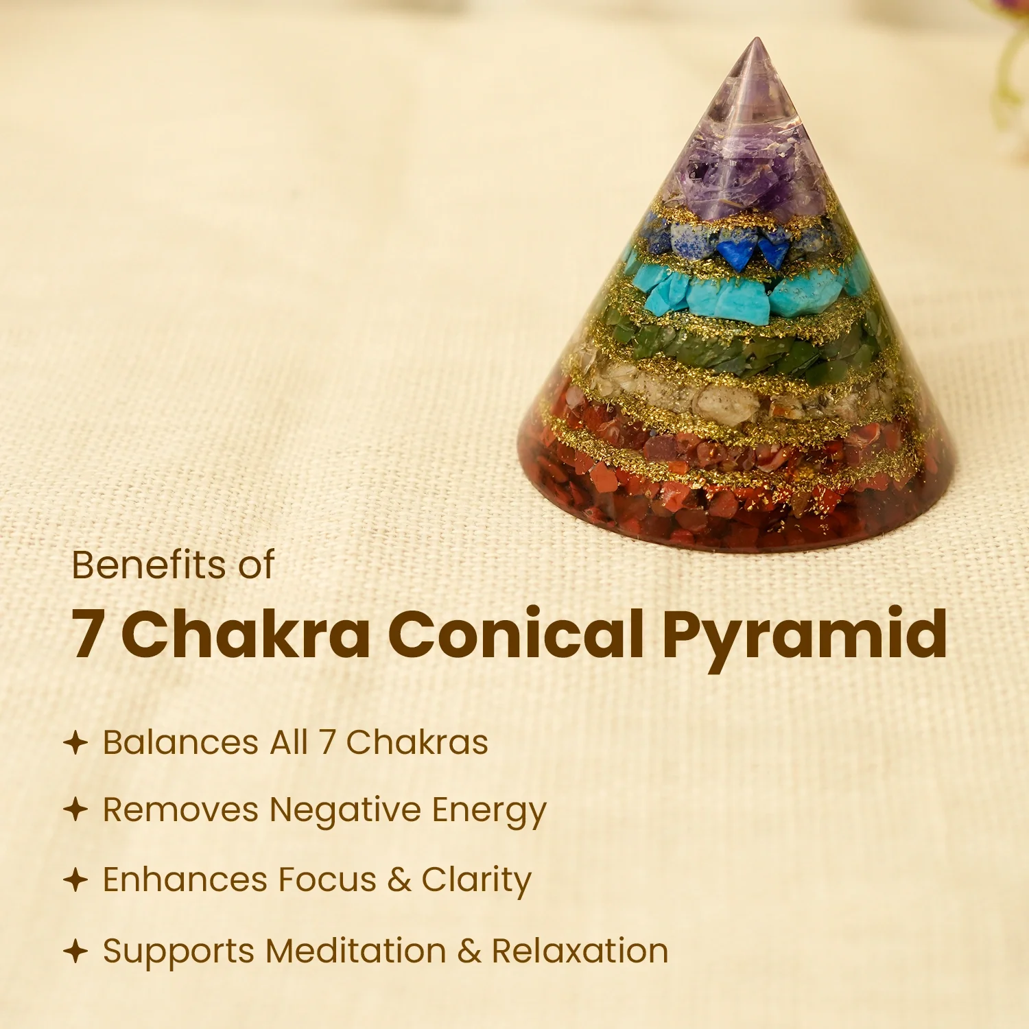 7 Chakra Conical Pyramid - Image 5