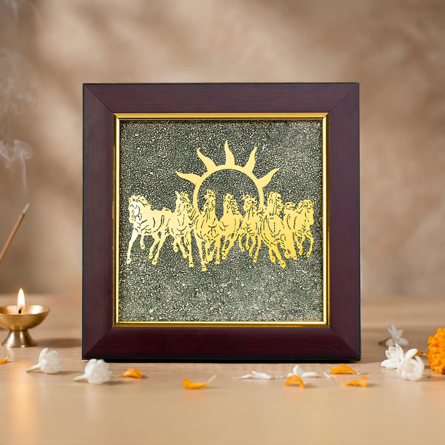 7 Horses on Raw Pyrite Frame - Image 21