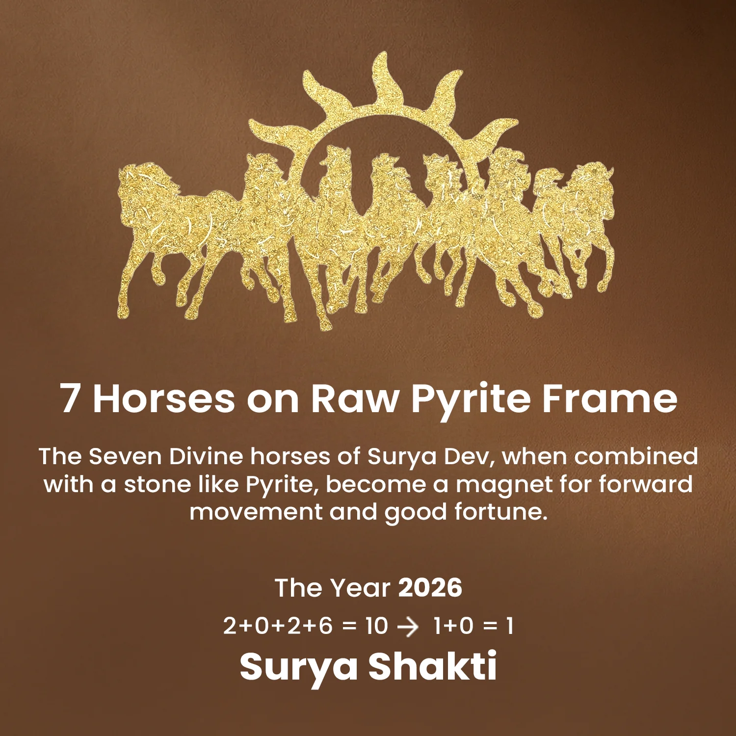 7 Horses on Raw Pyrite Frame - Image 25