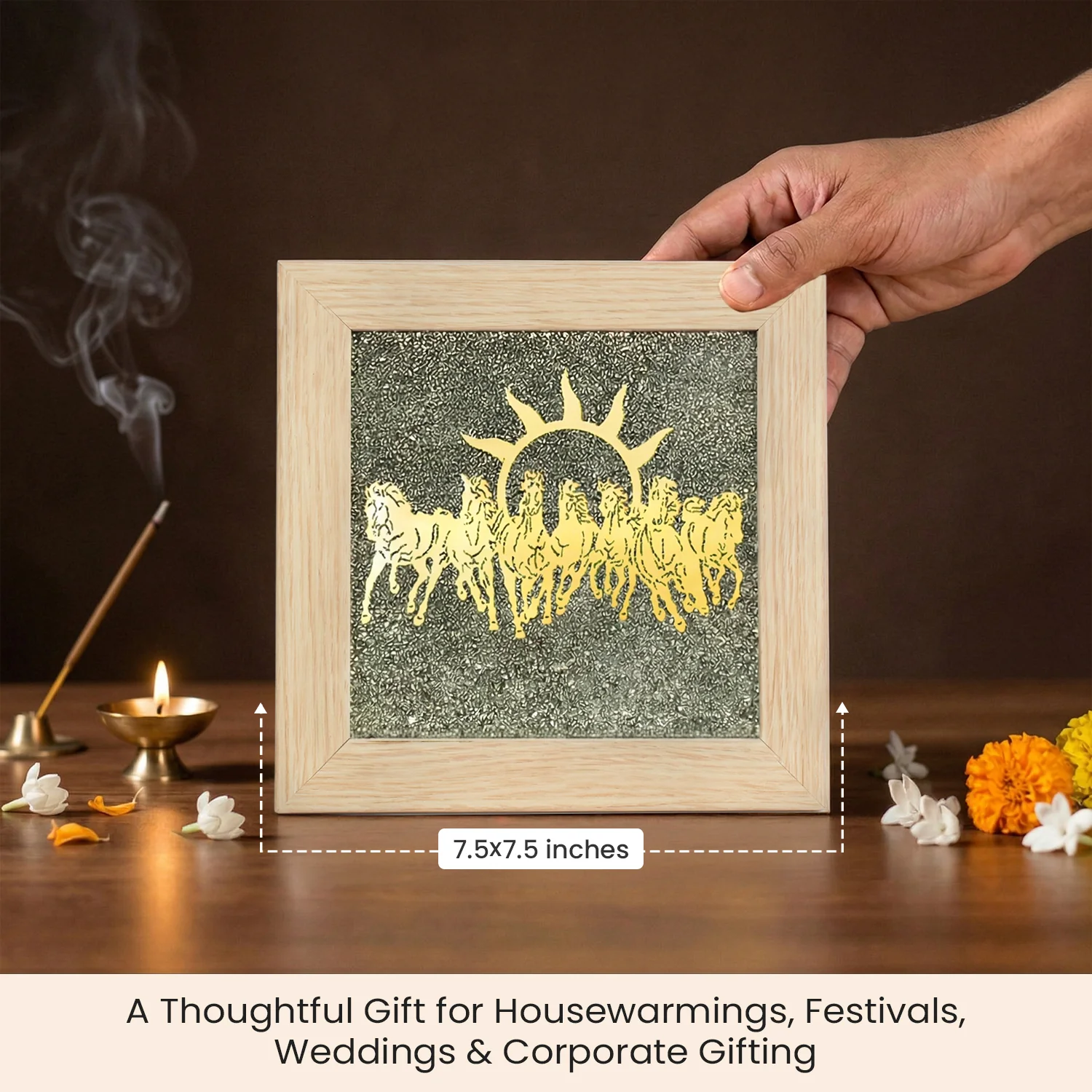 7 Horses on Raw Pyrite Frame - Image 33