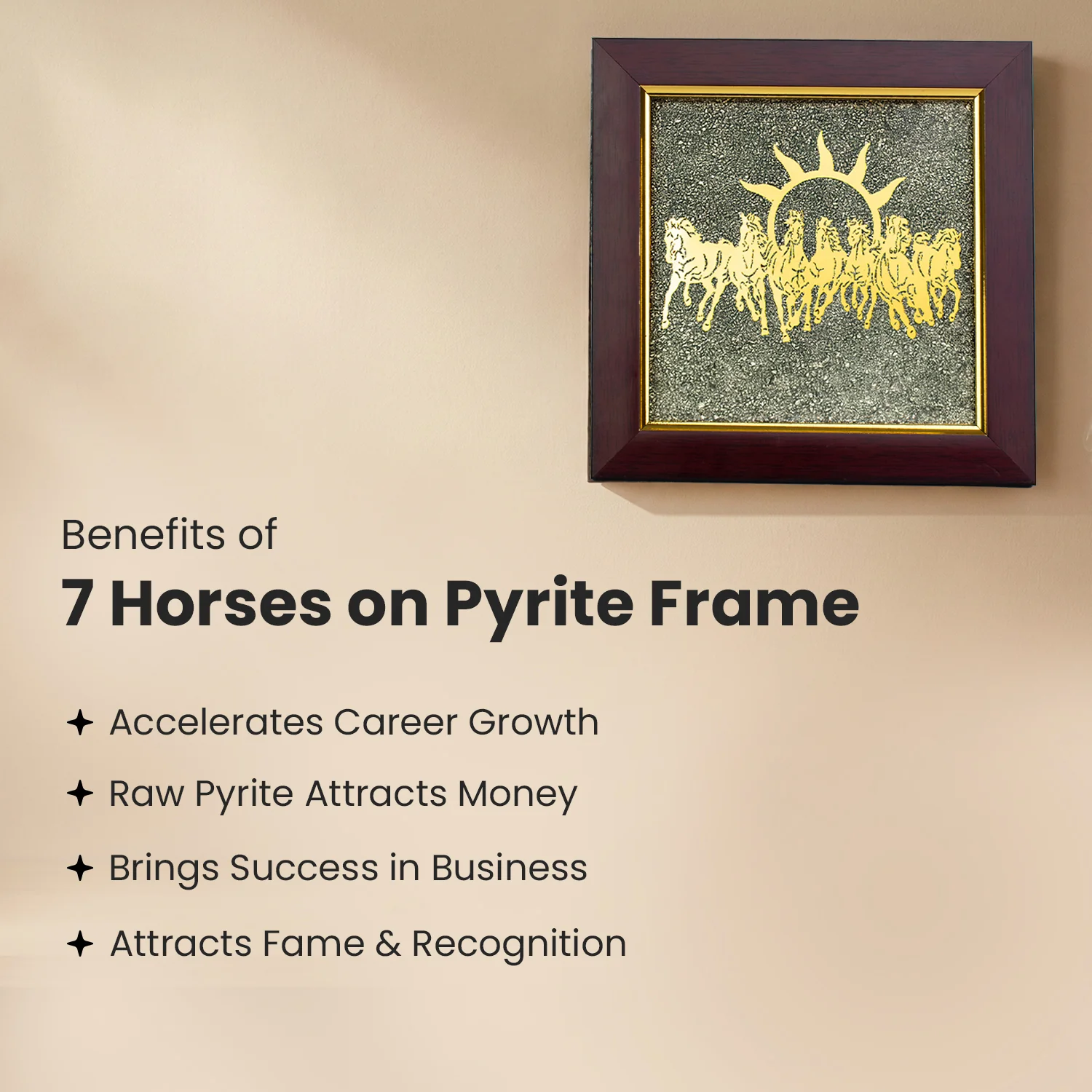 7 Horses on Raw Pyrite Frame - Image 46