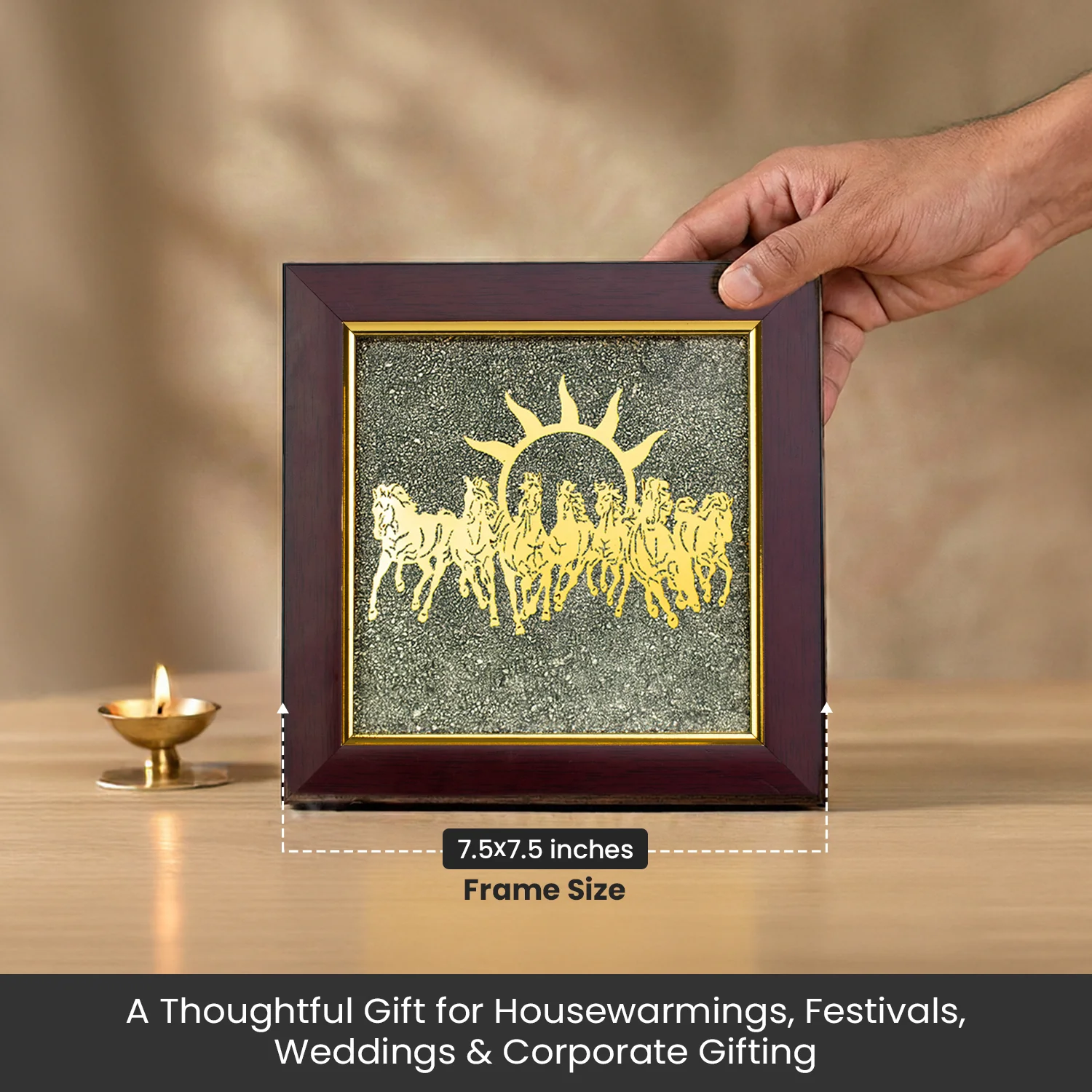 7 Horses on Raw Pyrite Frame - Image 50