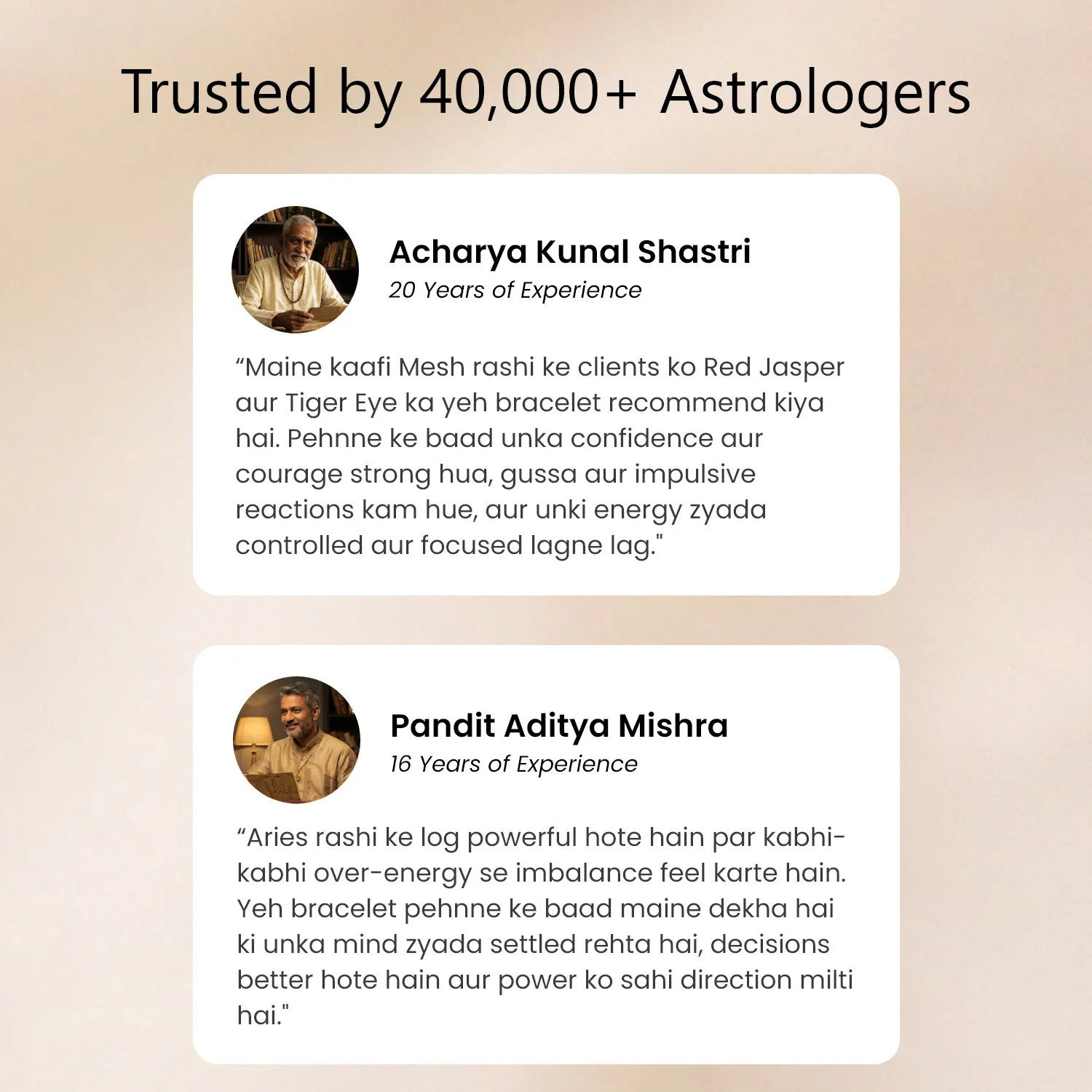 Aries (मेष राशि) Zodiac Red Jasper & Tiger Eye Bracelet - Image 4