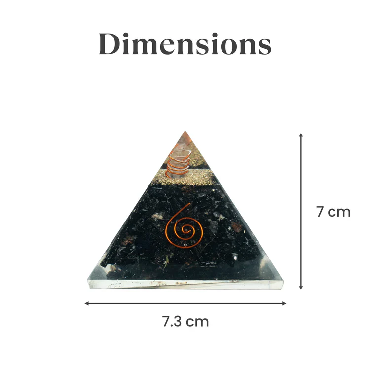 Black Obsidian Pyramid with Free Raw Square Selenite Plate - Image 9