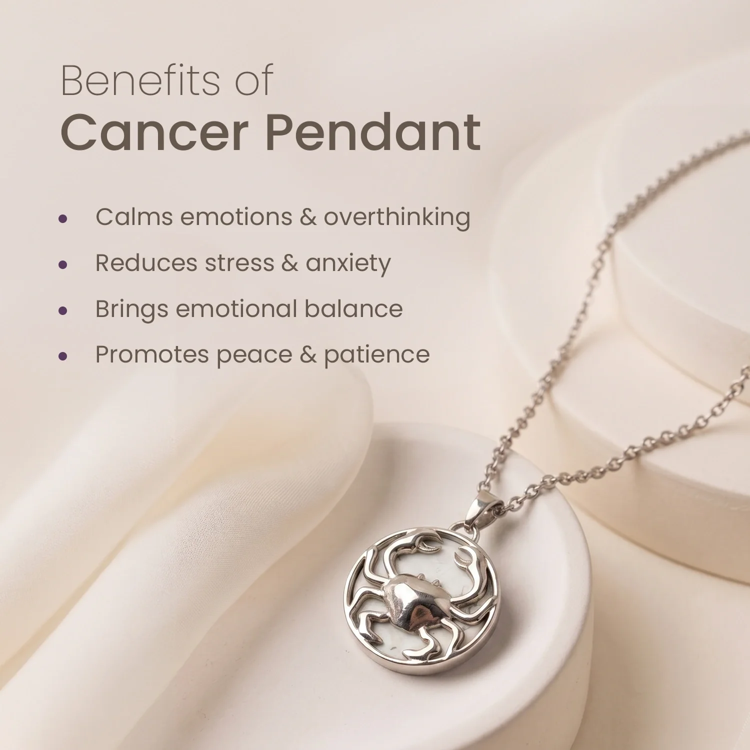 Cancer Pendant (कर्क राशि) with Howlite - Image 7
