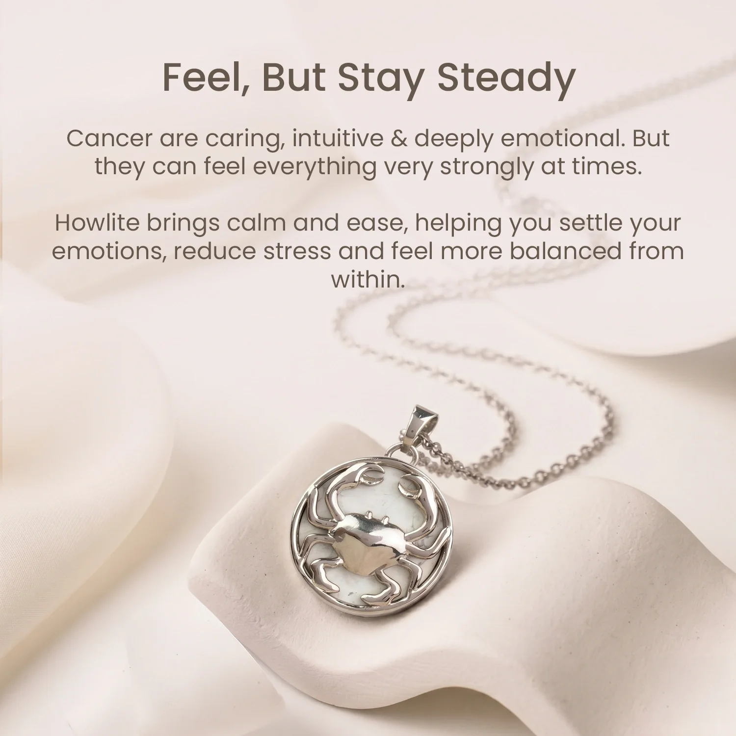 Cancer Pendant (कर्क राशि) with Howlite - Image 8