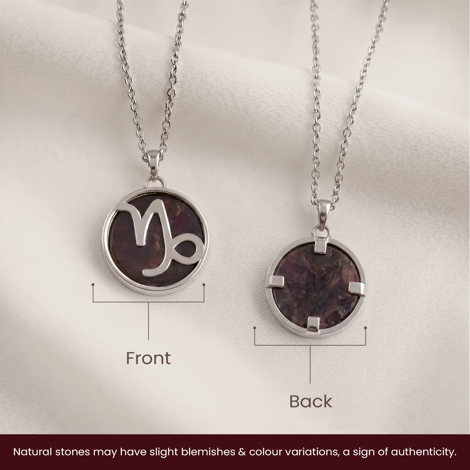 Capricorn Pendant (मकर राशि) with Garnet - Image 11