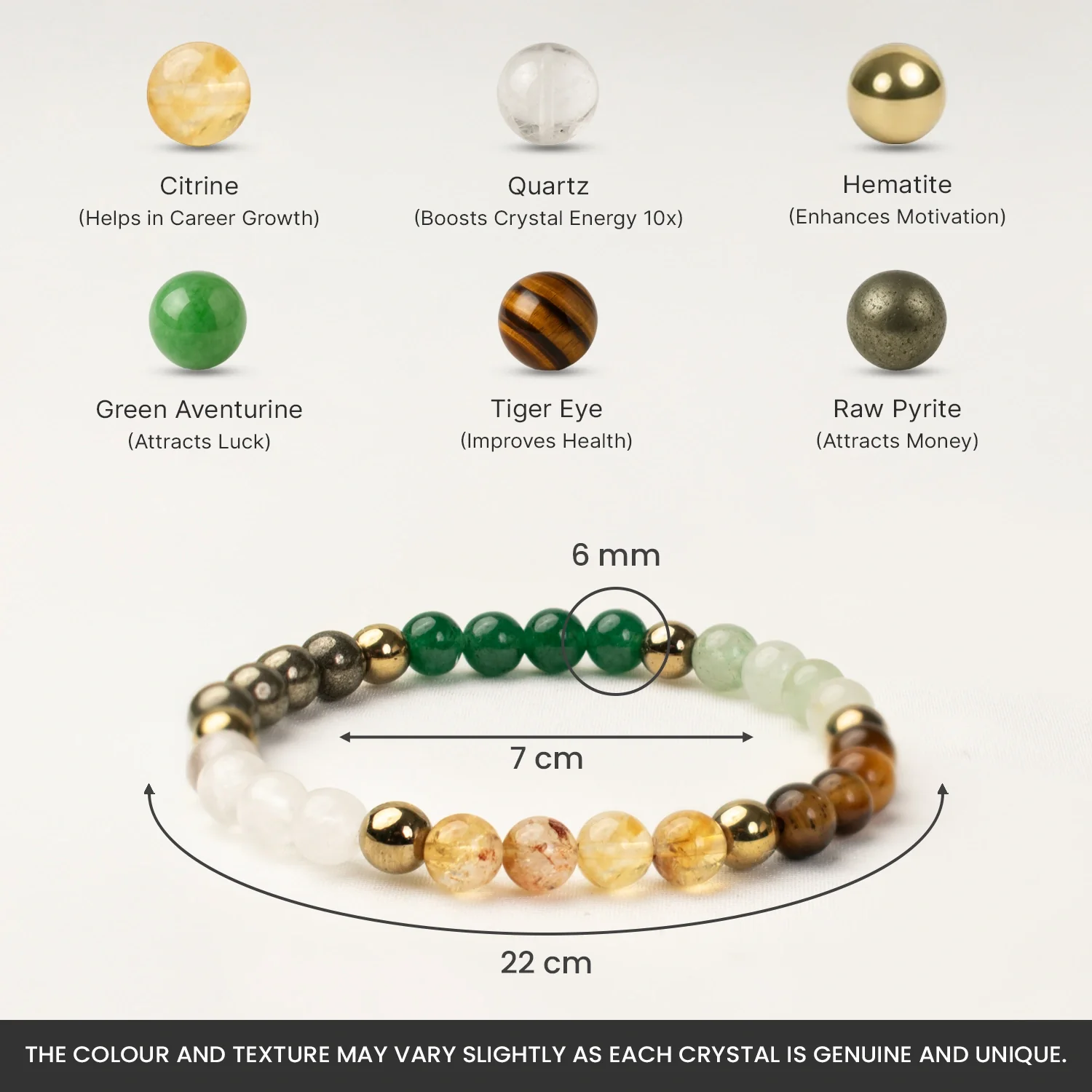 Dhan Yog 6mm Bracelet With Free Raw Selenite Plate - Image 6