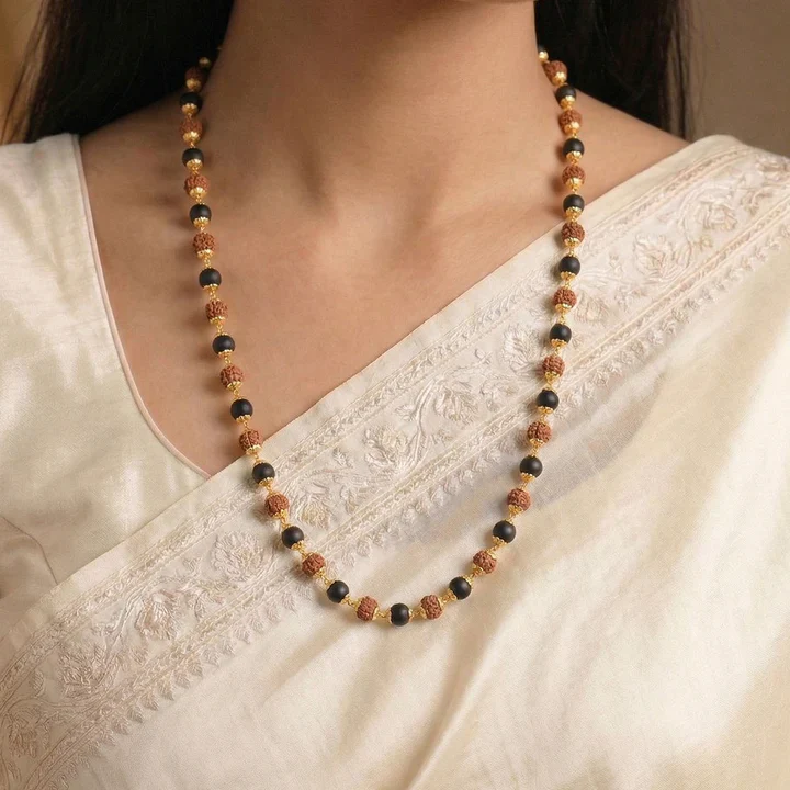 Divya Raksha Rudraksha & Karungali Mala with Silver Capping - Image 16