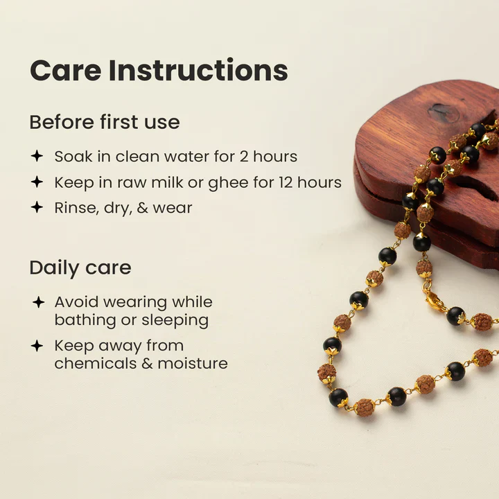 Divya Raksha Rudraksha & Karungali Mala with Silver Capping - Image 21