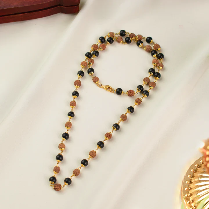 Divya Raksha Rudraksha & Karungali Mala with Silver Capping - Image 22