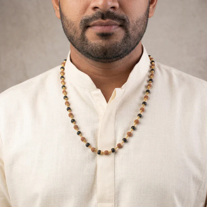 Divya Raksha Rudraksha & Karungali Mala with Silver Capping - Image 23