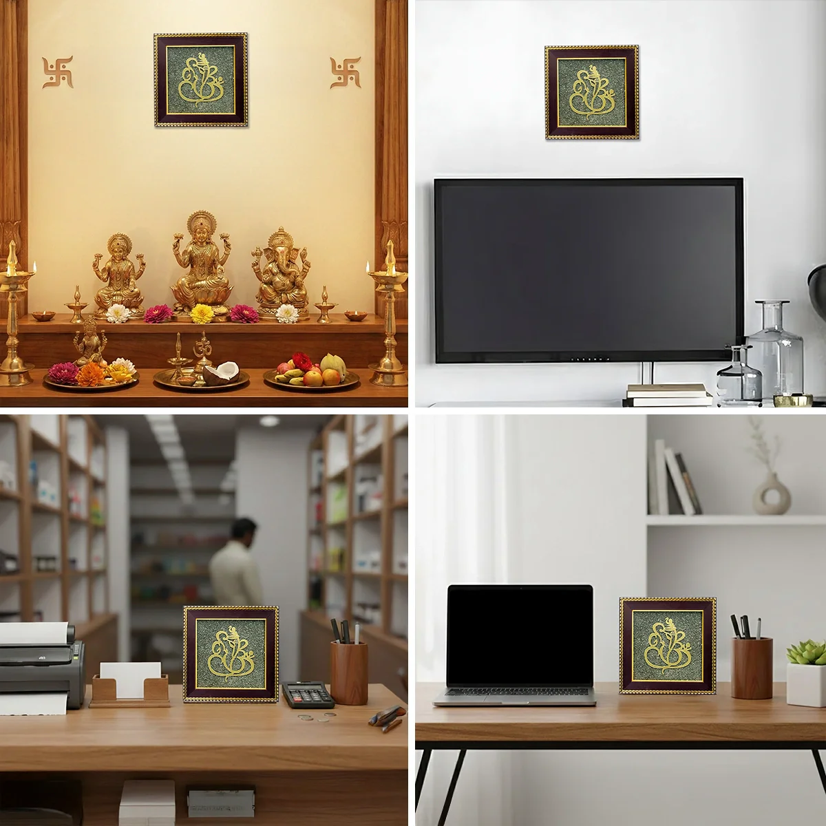 Ganesh Ji on Raw Pyrite Frame - Image 6