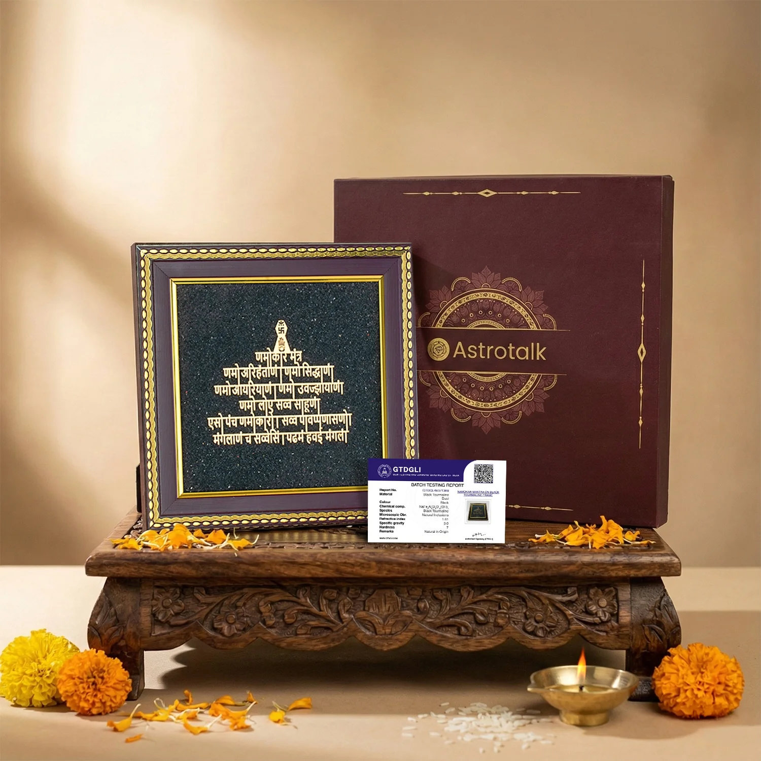 Jain Namokar Mantra Frame with Black Tourmaline - Image 11