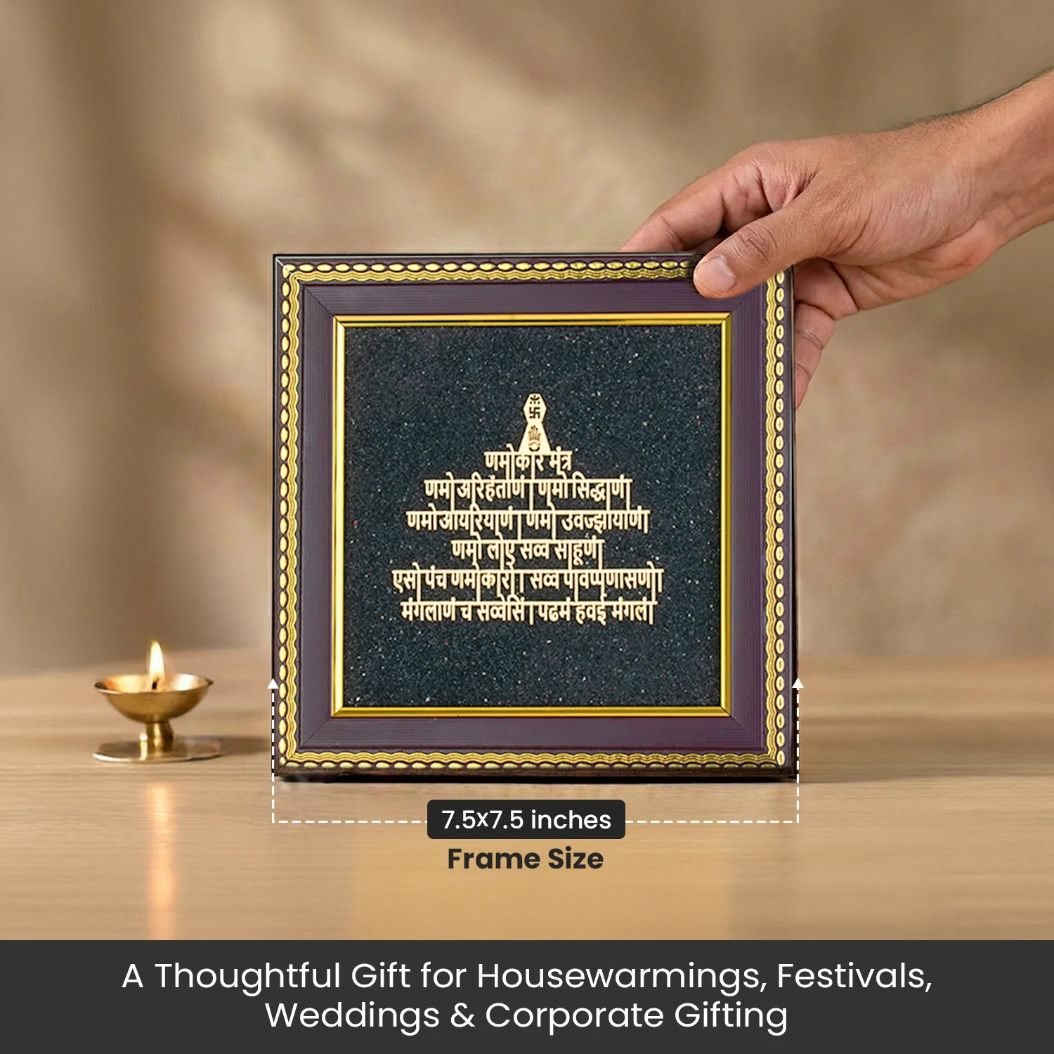 Jain Namokar Mantra Frame with Black Tourmaline - Image 9