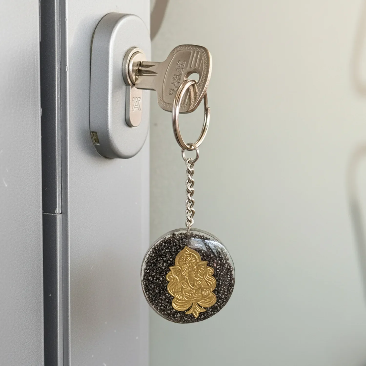 Lakshmi-Ganesh Ji Pyrite Keychain Combo - Image 7