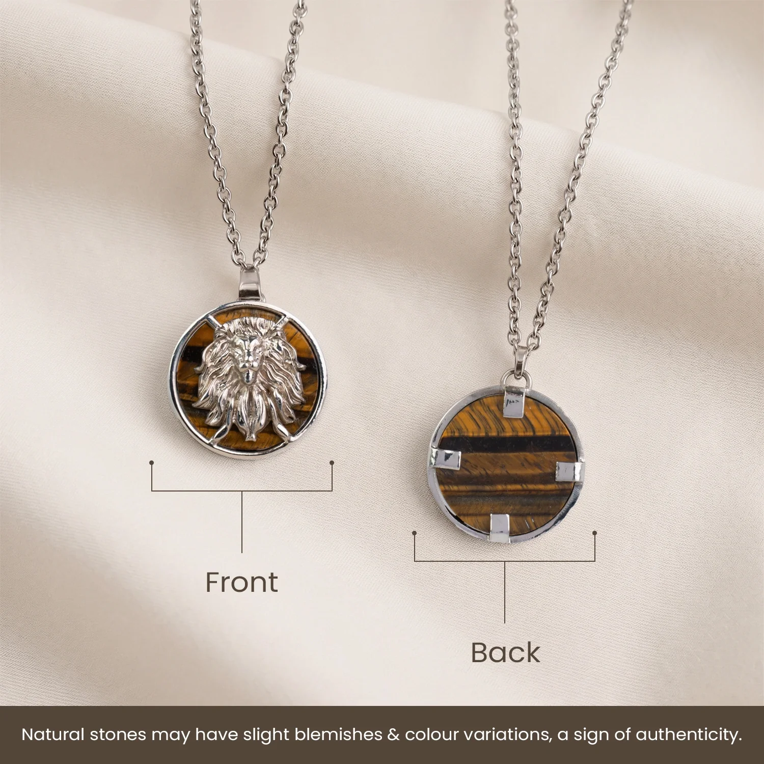 Leo Pendant (सिंह राशि) with Tiger Eye - Image 11