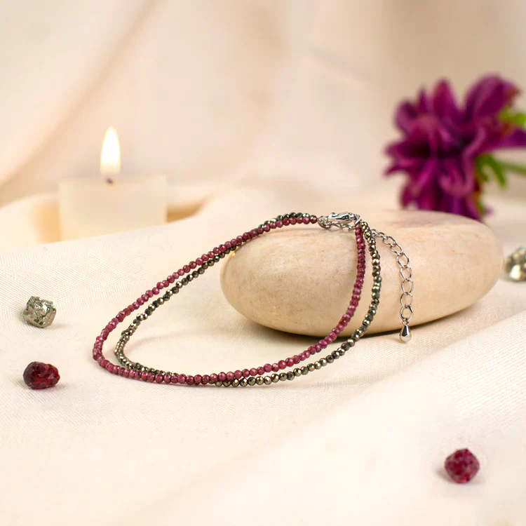 Love and Money Anklet with  Free Raw Selenite Plate - Image 2