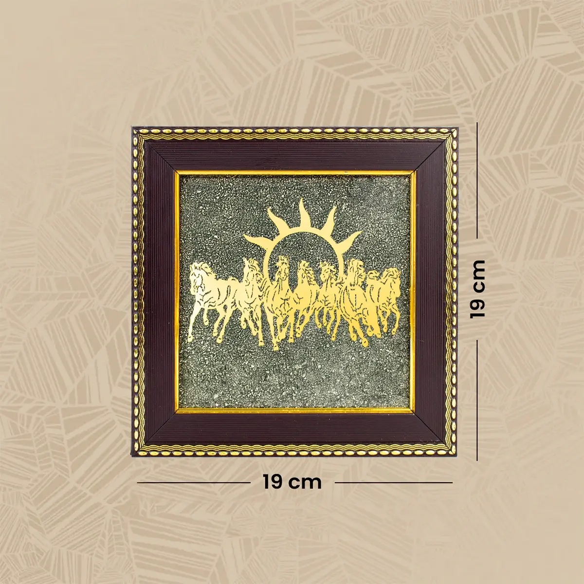 Maha Lakshmi Siddh 7 Horses on Raw Pyrite Frame - Image 7