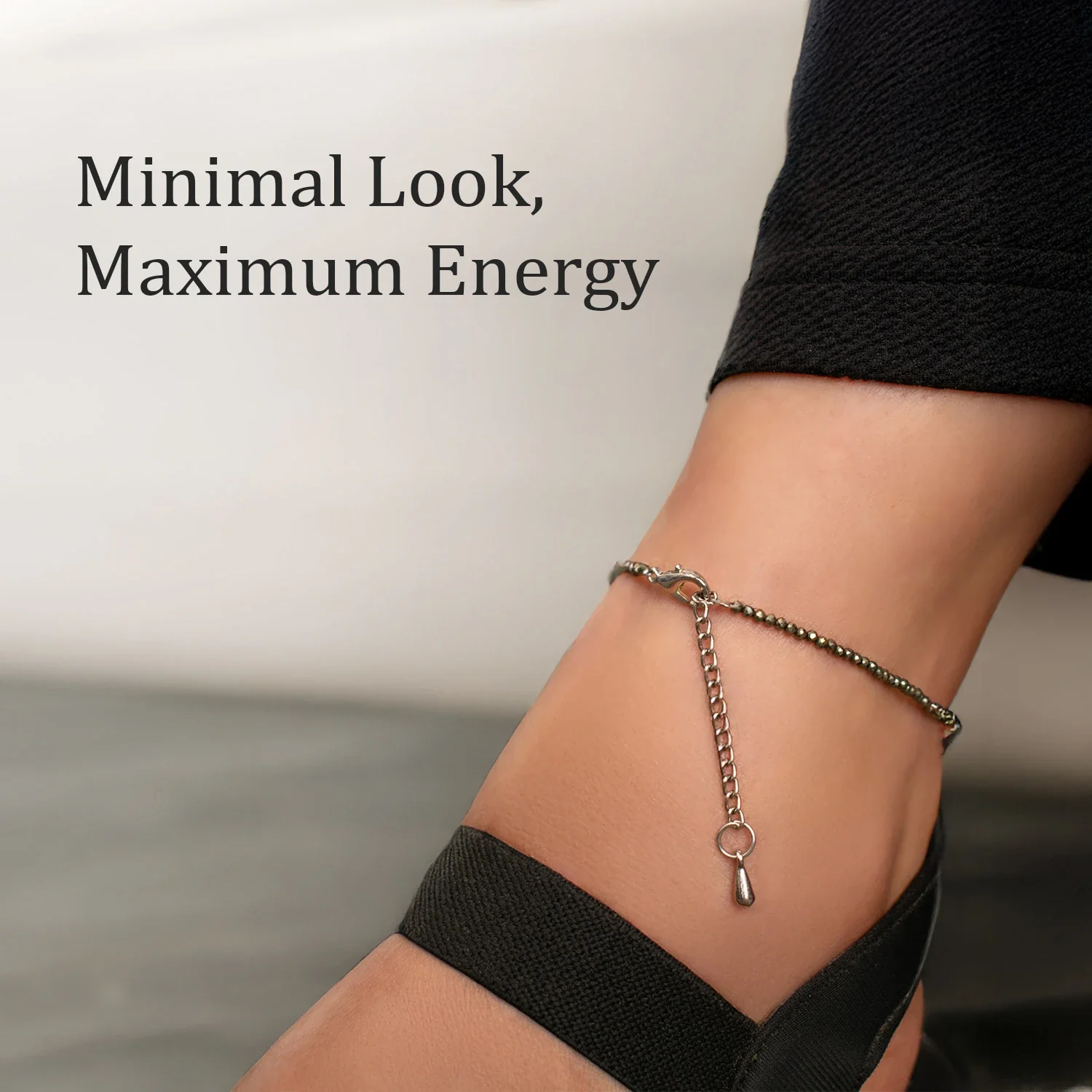 Maha Lakshmi Siddh Raw Pyrite Anklet Set Of 2 - Image 4