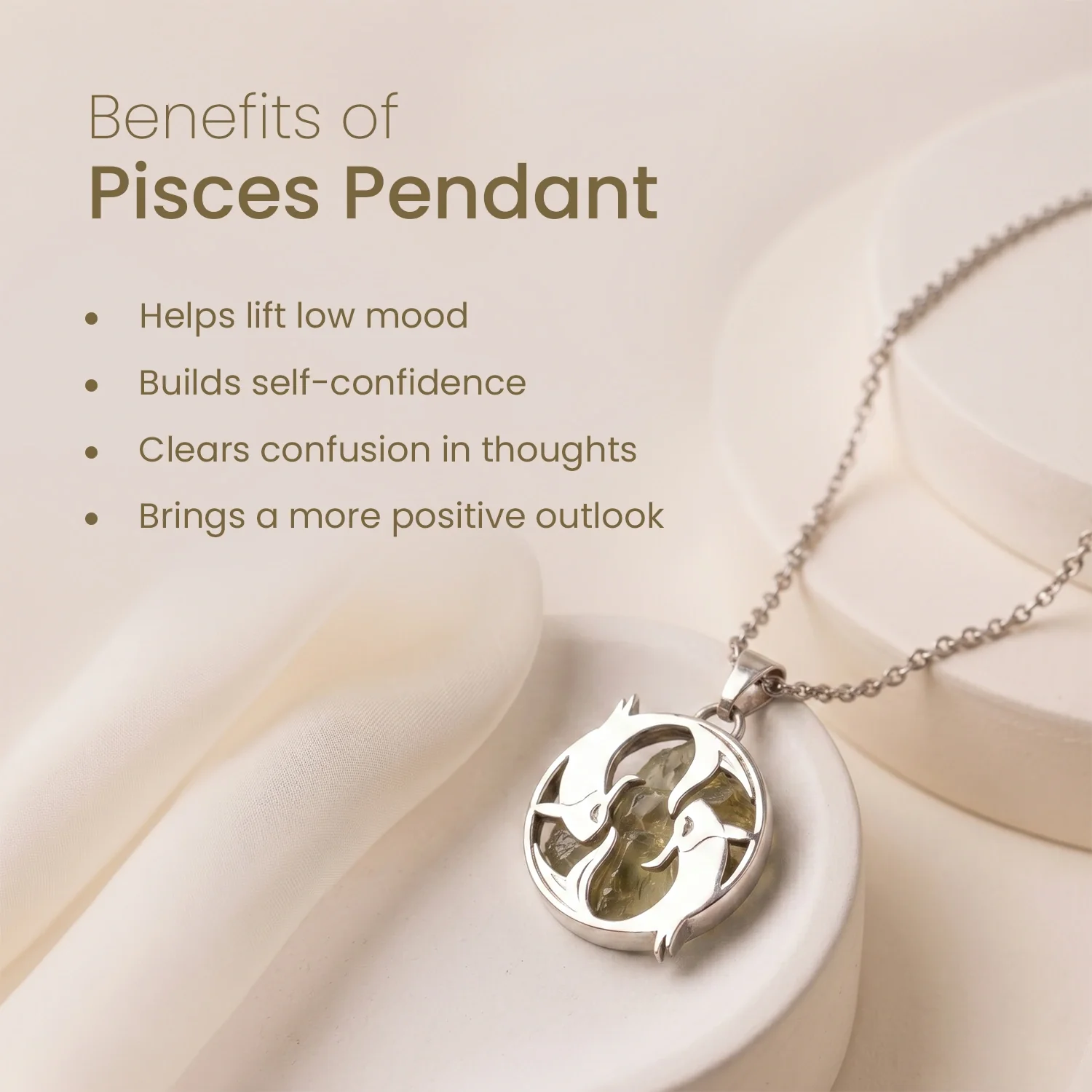 Pisces Pendant (मीन राशि) with Citrine - Image 7