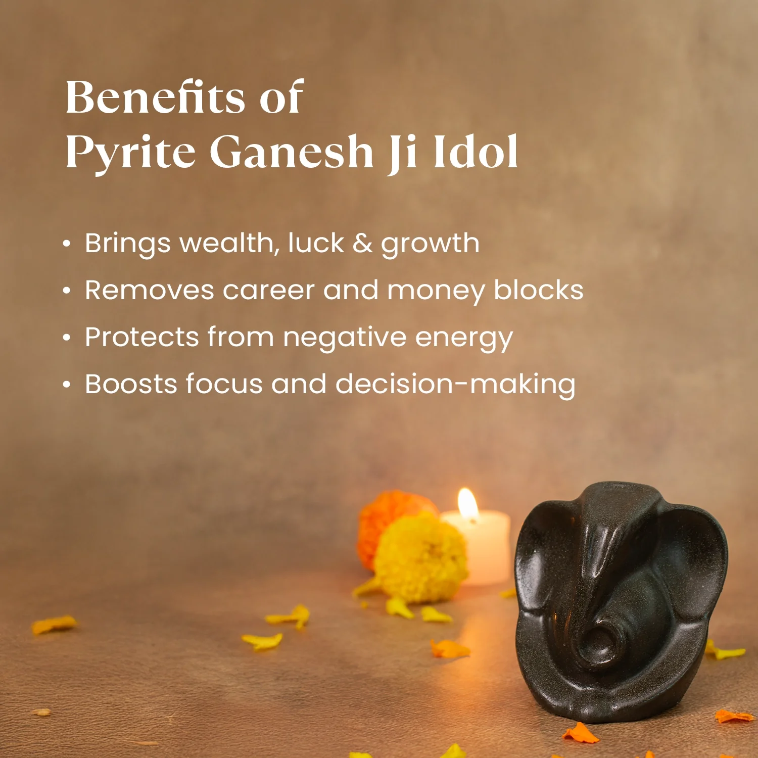 Pyrite Ganesha Ji Idol - Image 2