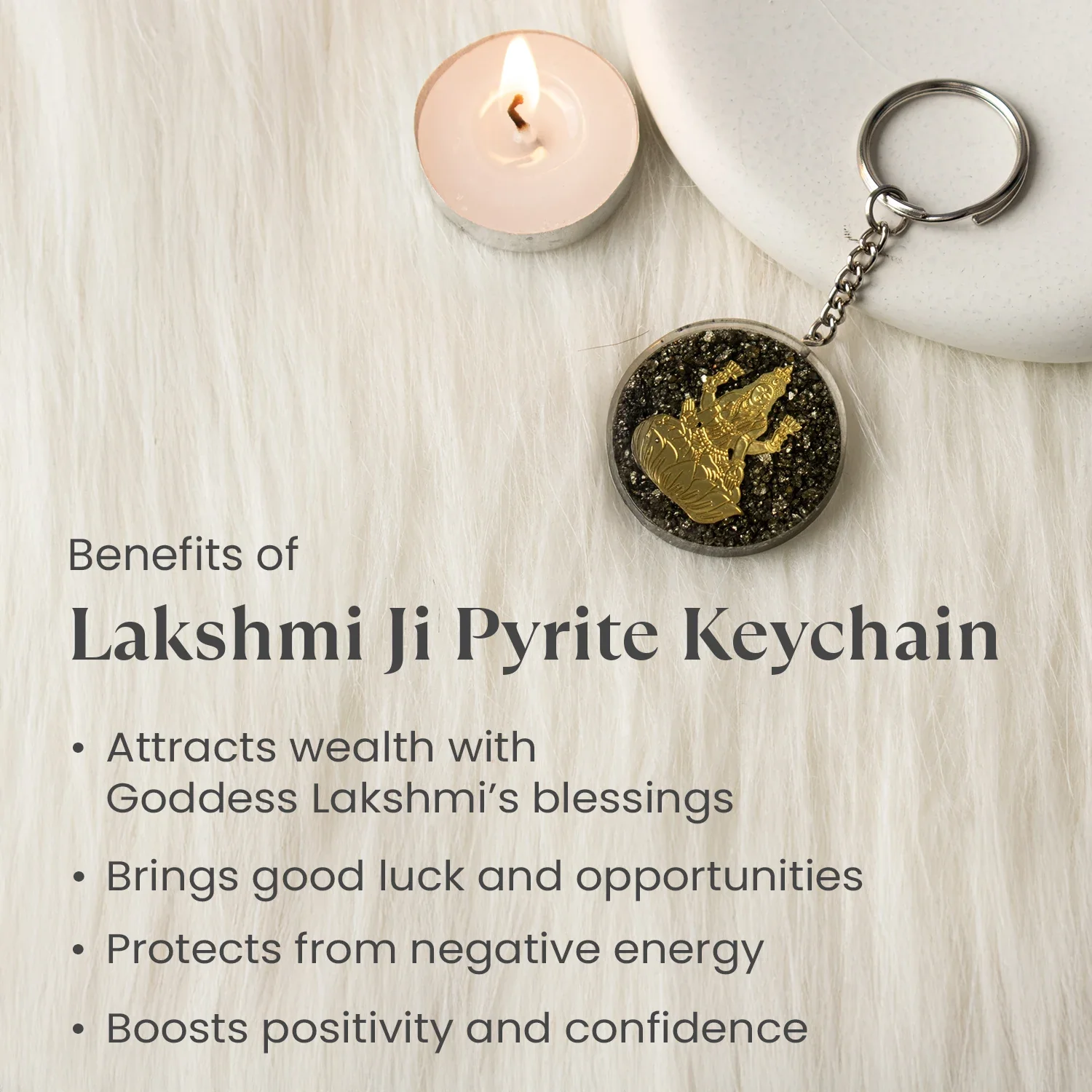 Lakshmi Ji Pyrite Keychain - Image 4