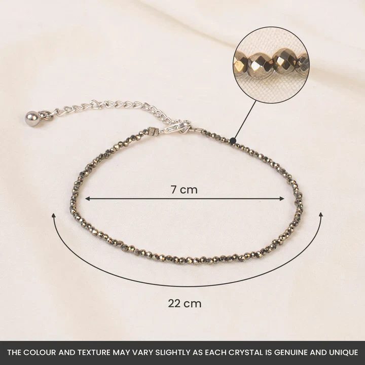 Raw Pyrite Anklet with Free Raw Selenite Plate - Image 13