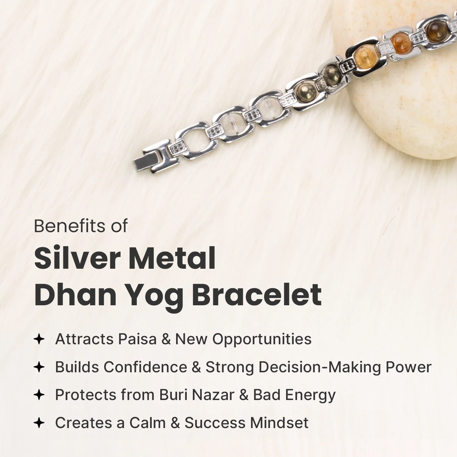 Metal Dhan Yog Bracelet - Silver - Image 5