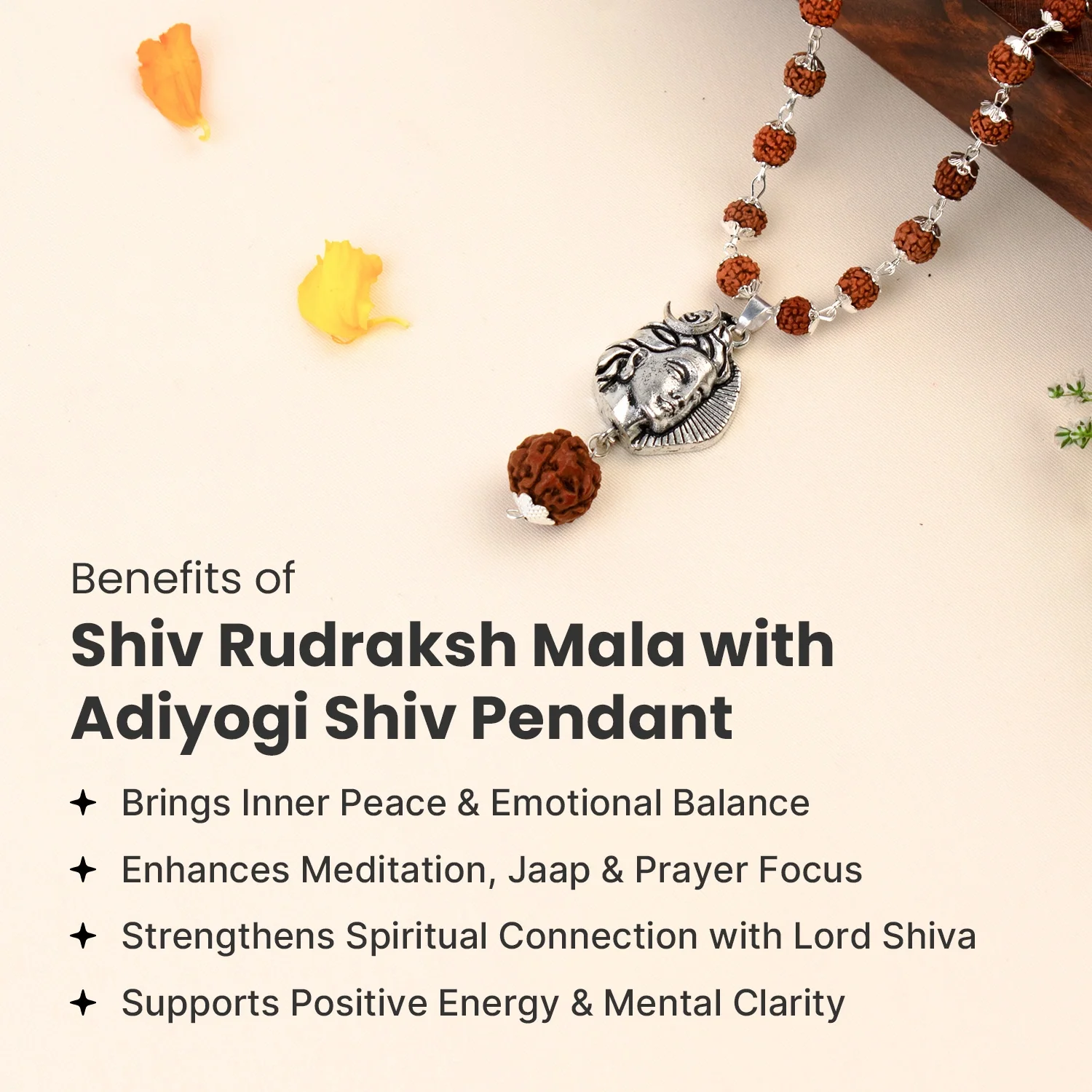 Rinmukteshwar Siddh Shiv Rudraksha Mala with Adiyogi Shiv Pendant - Image 7