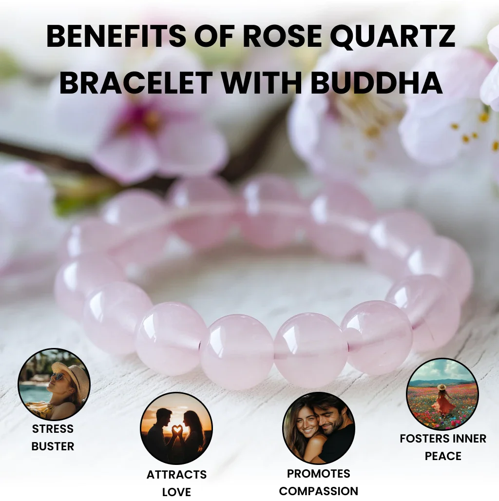 Rose Quartz Bracelet with Buddha - Image 5
