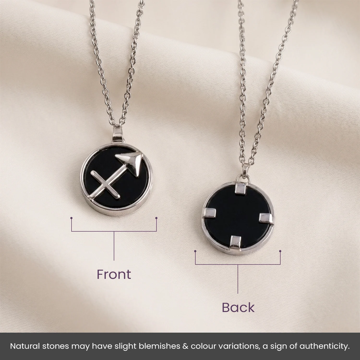 Sagittarius Pendant (धनु राशि) with Black Obsidian - Image 11