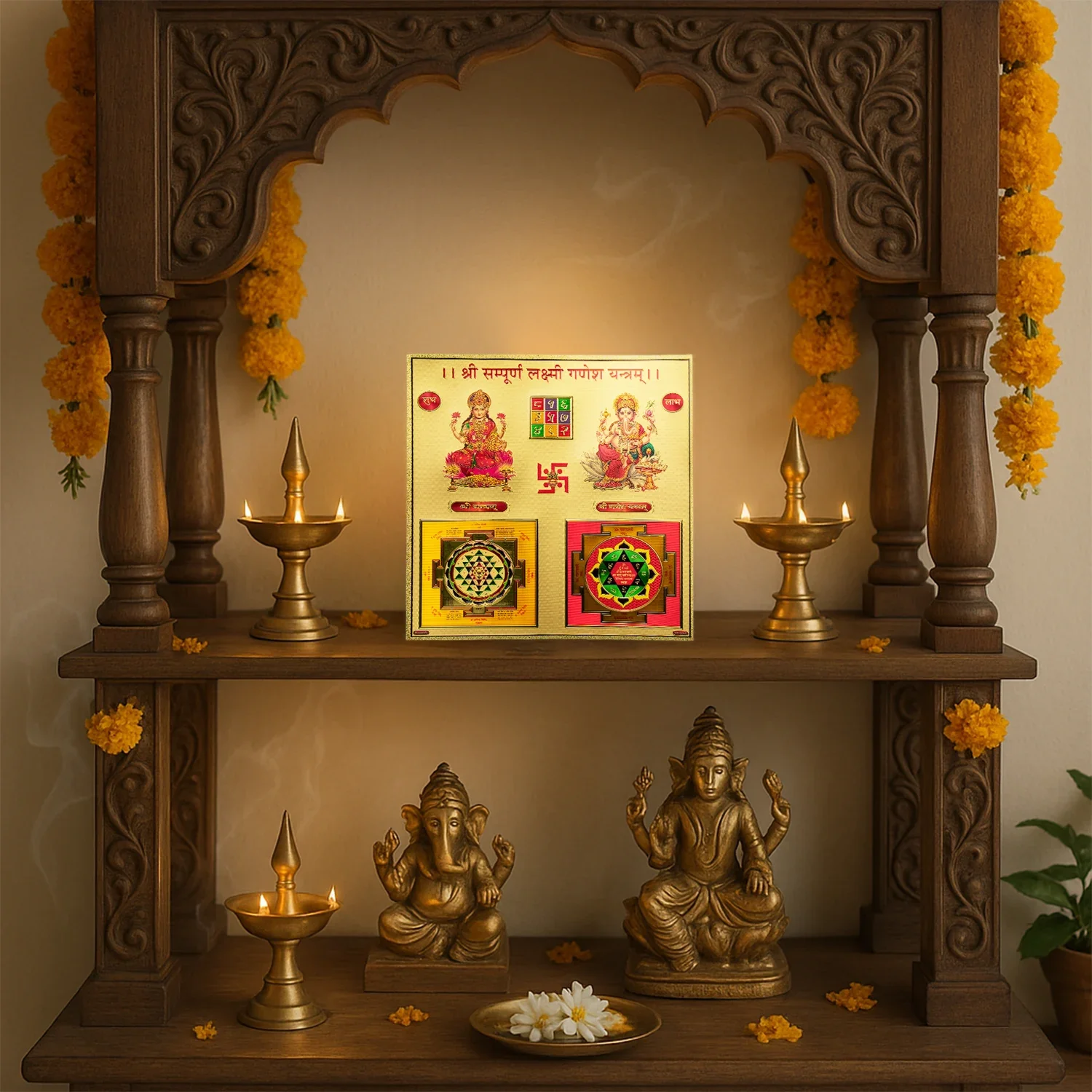 Shree Sampurna Lakshmi Ganesh Yantra (9*9 inch) - Image 3