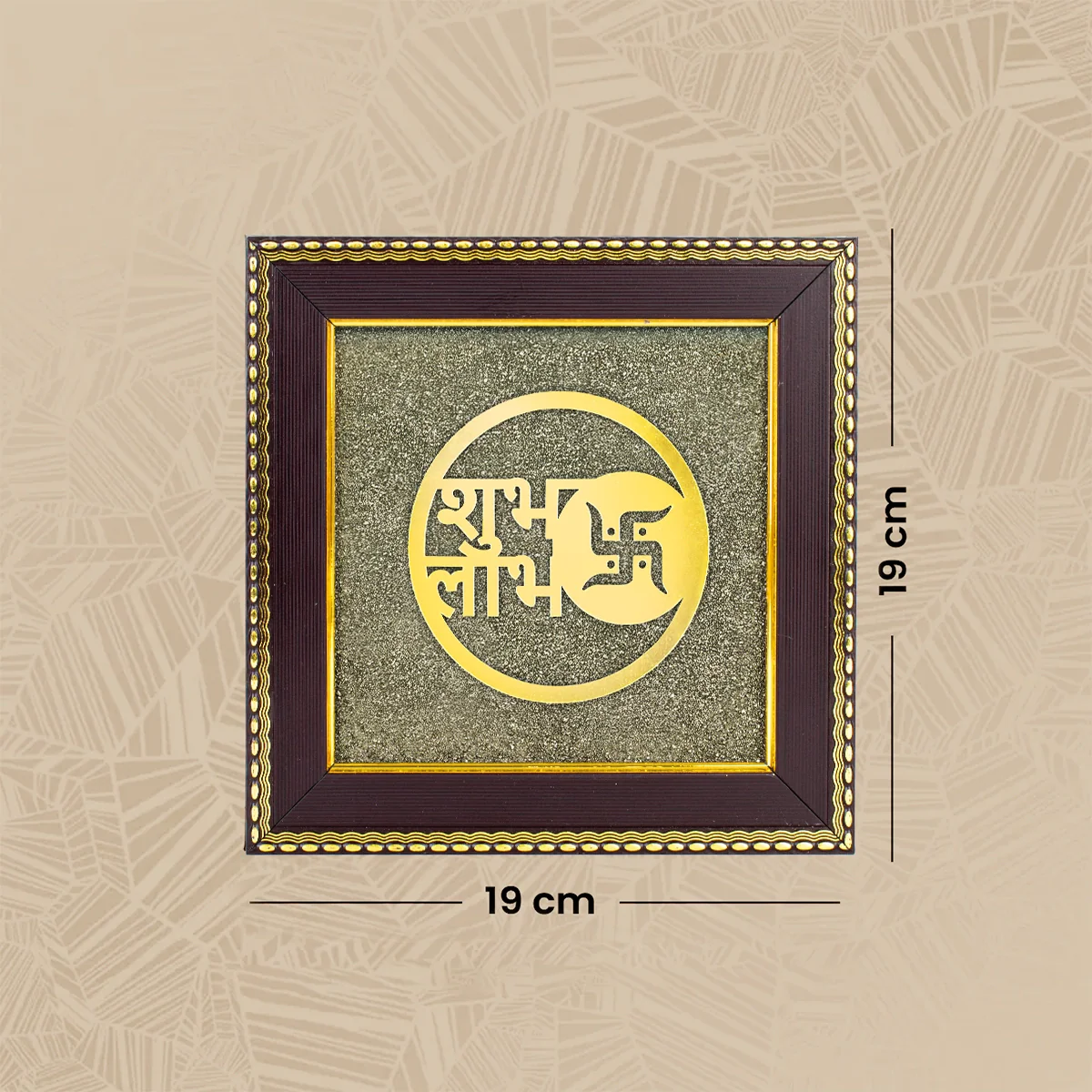 Shubh Labh on Raw Pyrite Frame - Image 6