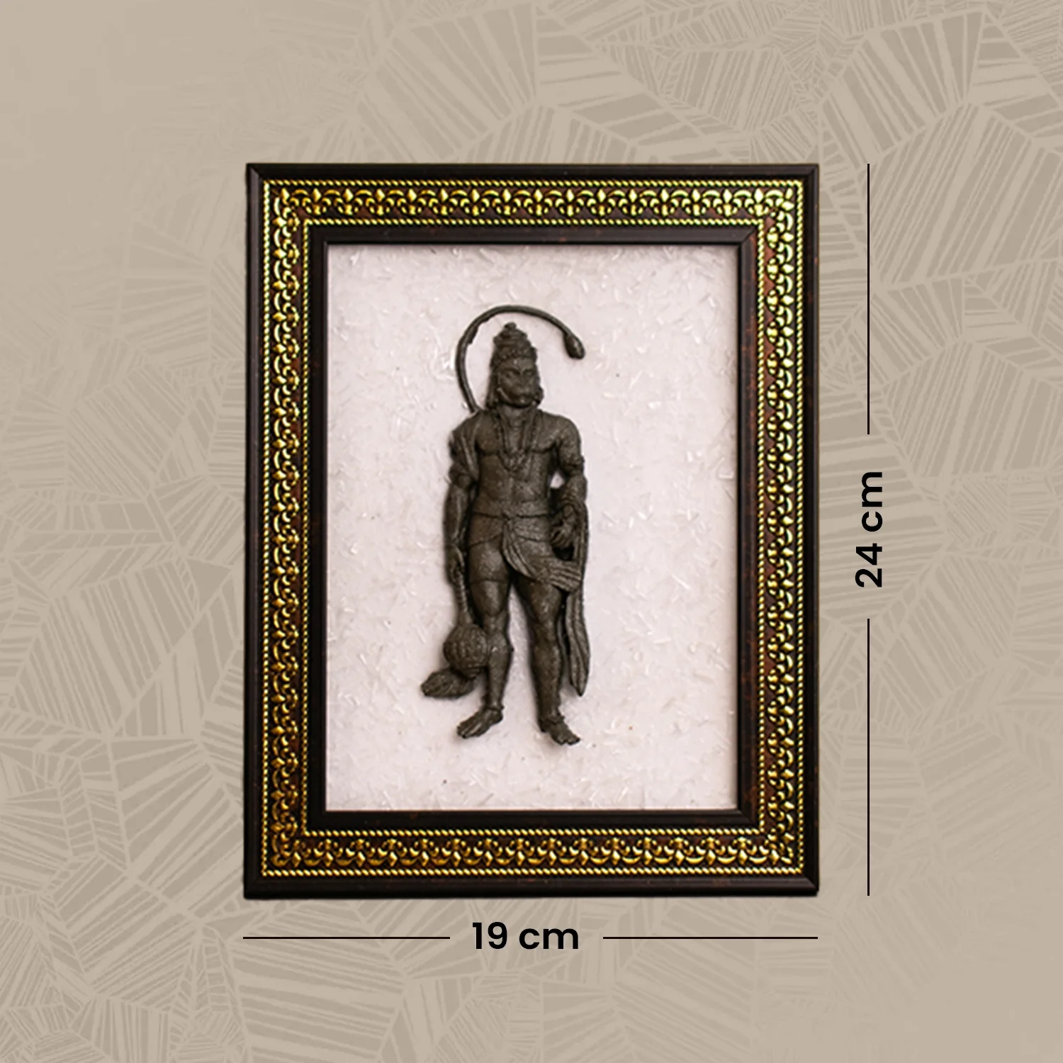 Pyrite Hanuman Ji on Selenite Frame - Image 6