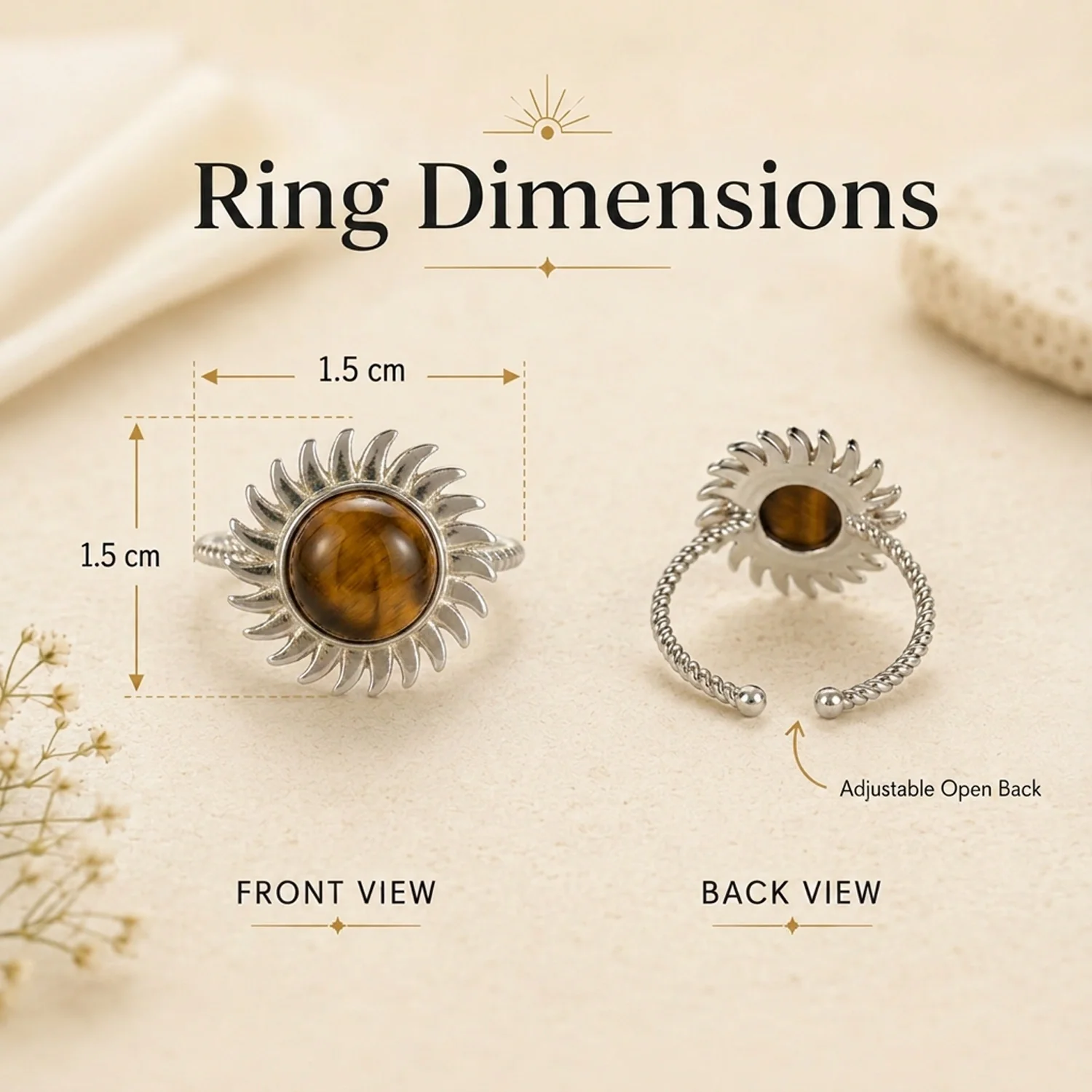 Tiger Eye Sun Ring - Image 9