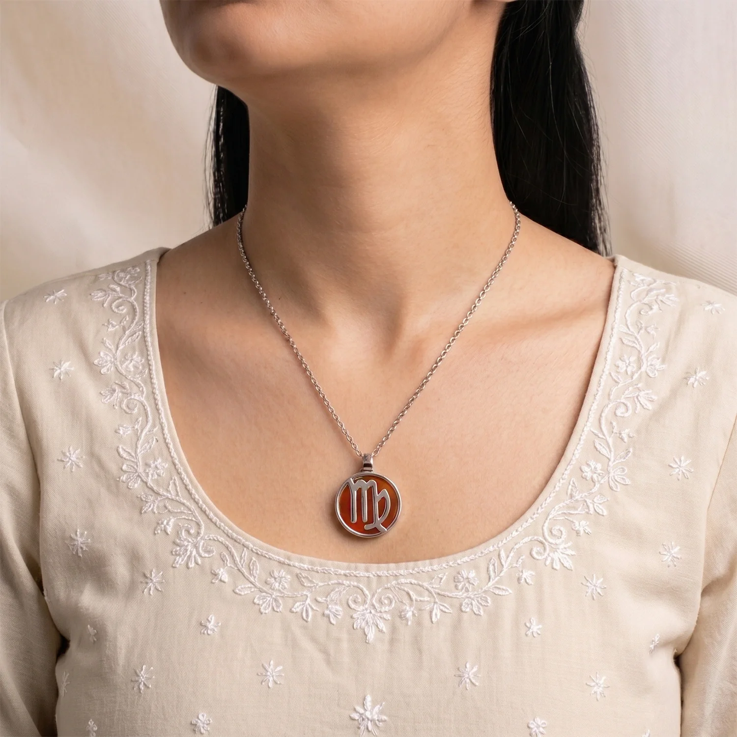 Virgo Pendant (कन्या राशि) with Carnelian - Image 2