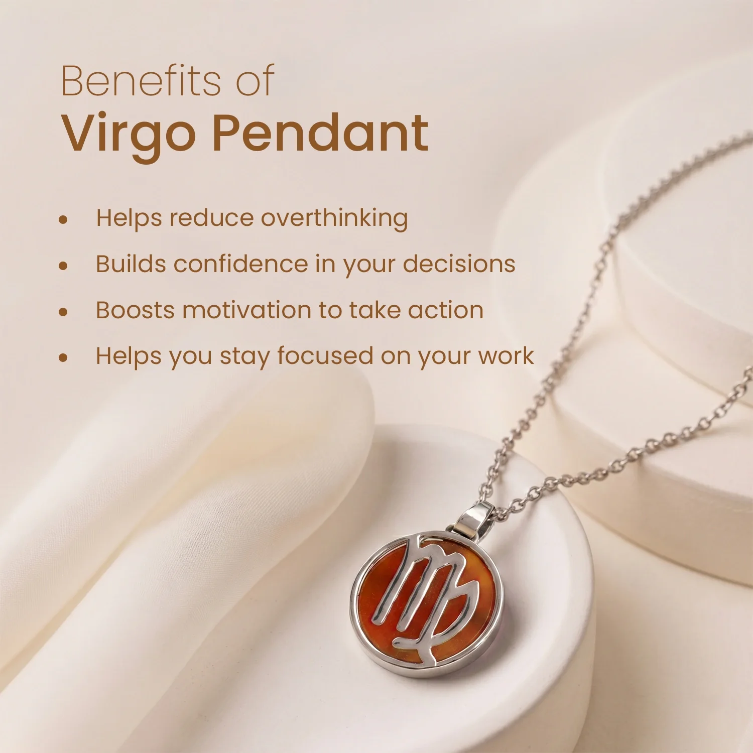 Virgo Pendant (कन्या राशि) with Carnelian - Image 7